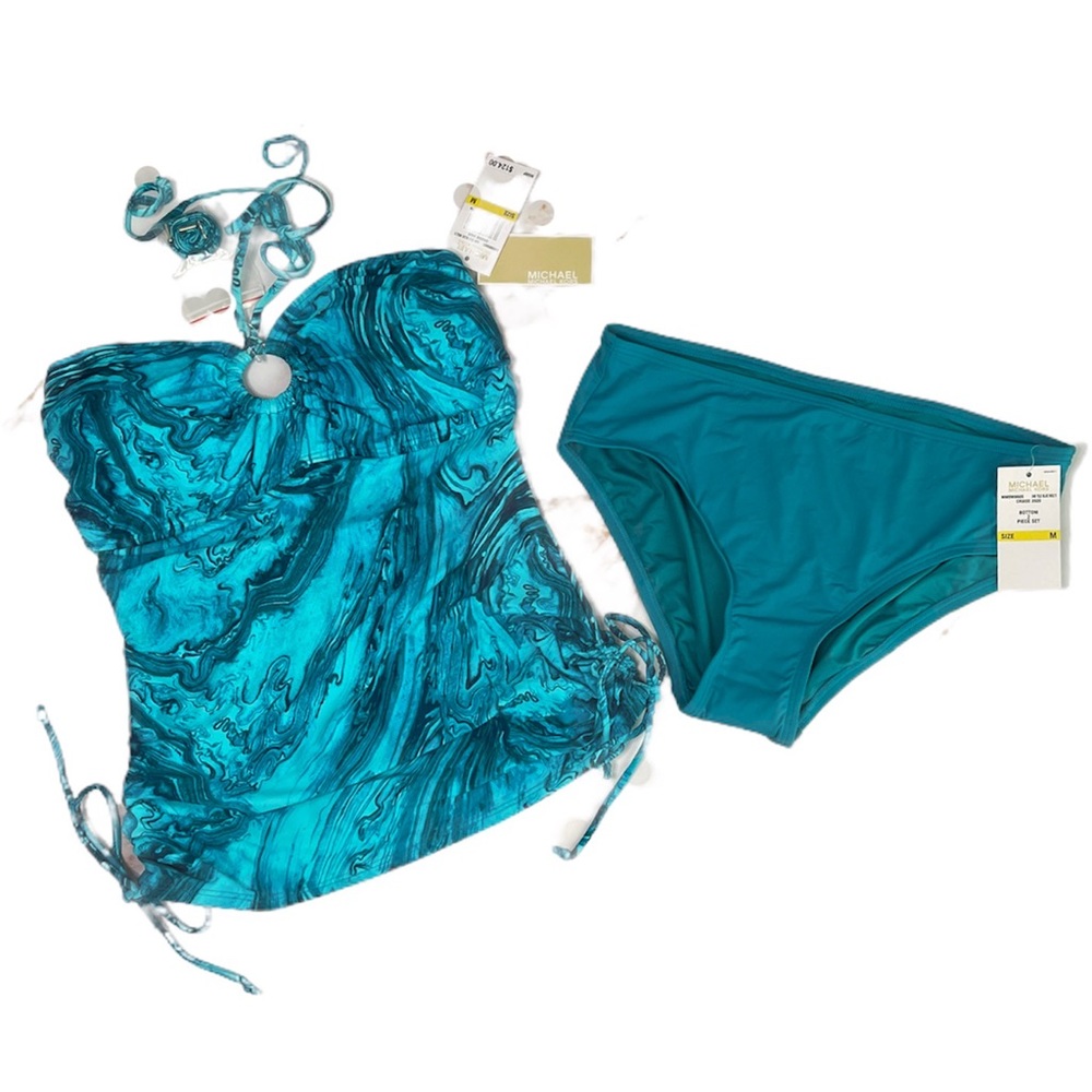 Michael Kors Teal Swirl Bikini Set NWT